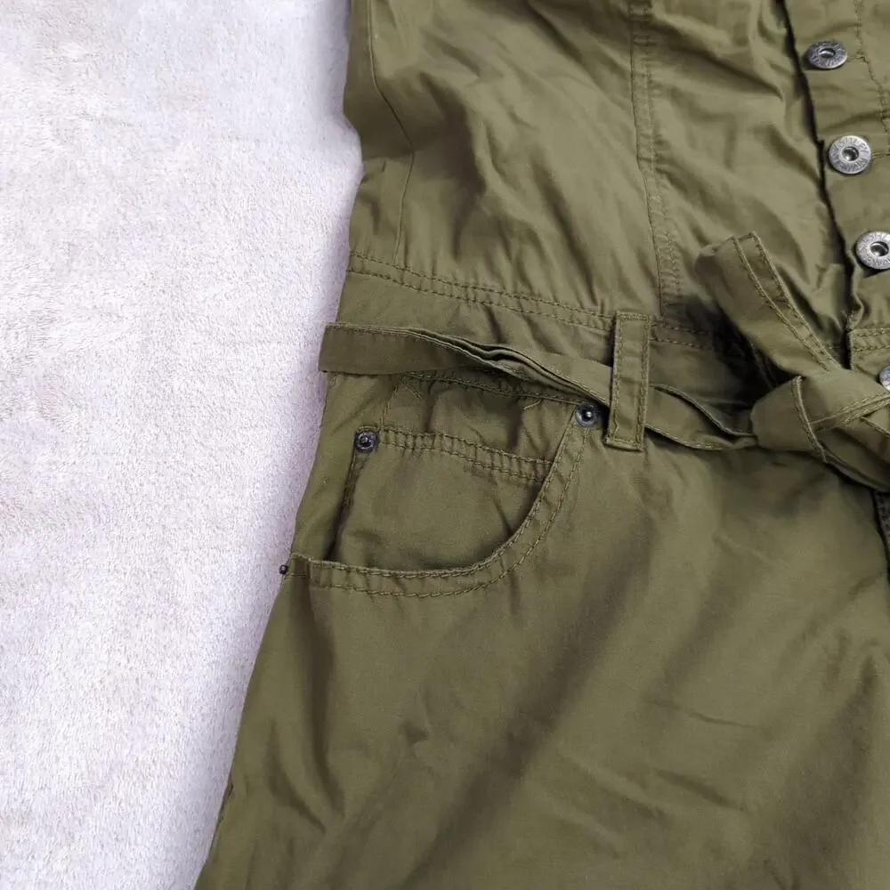 Ashley Stewart Women’s Size 12 Olive Green Strapless Cropped Jumpsuit Romper - Picture 10 of 11